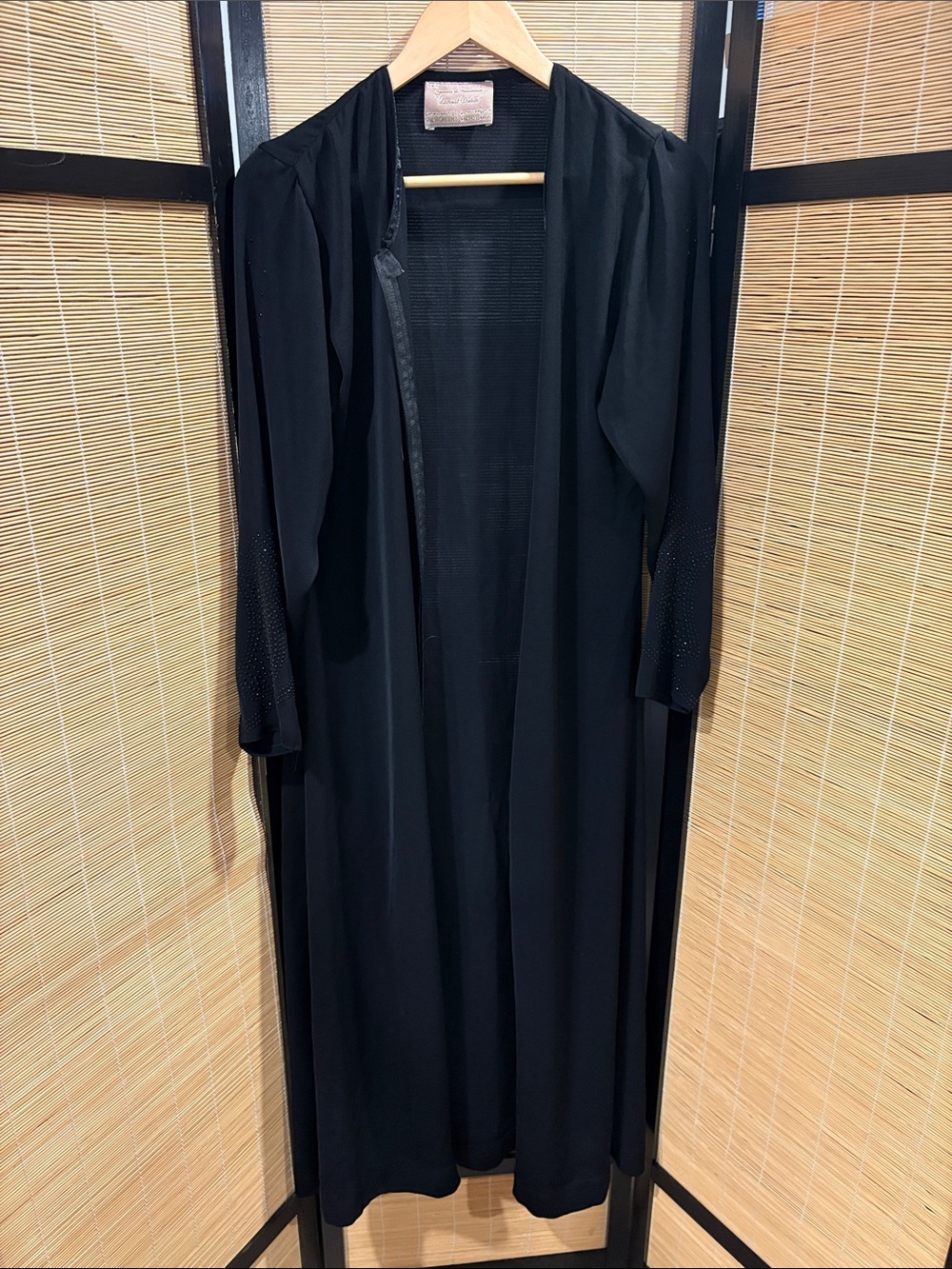 Elegant Black Open-Front Maxi Dress